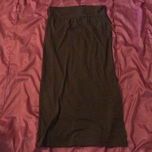 Floor length green skirt